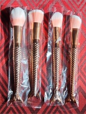 Mermaid Makeup Brush Set Rose Gold 11 Pieces